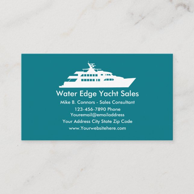 Modern Yacht Sales Business Card (Front)
