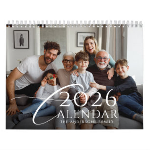 Modern Year In Review Custom Family Photo 2026 Calendar