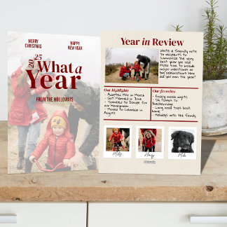 Modern Year in Review Holiday Photo Card