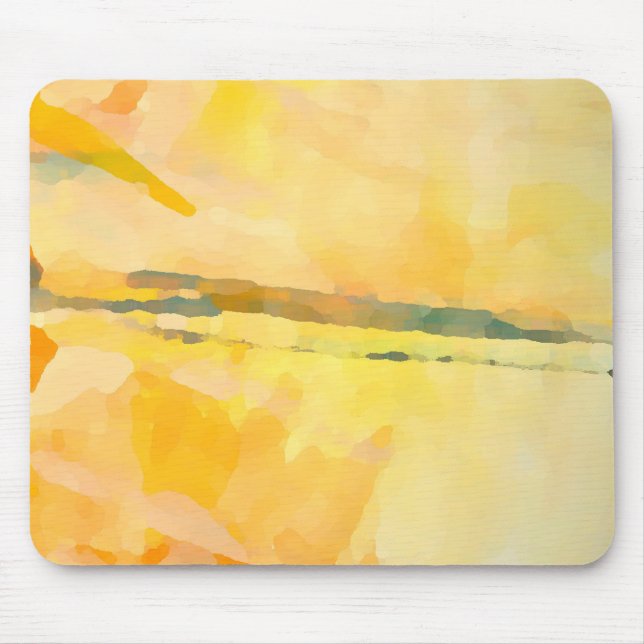 Modern Yellow Abstract Expressionist Mouse Pad (Front)