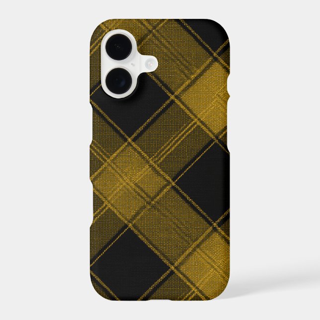 Modern Yellow and Black Buffalo Plaid iPhone 17 Ca (Back)