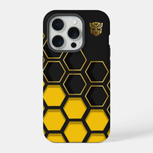 Modern Yellow and Black Honeycomb Pattern Custom N iPhone 15 Pro Case