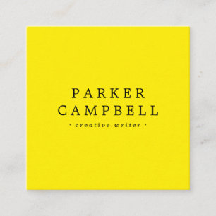 Modern Yellow and black stylish minimalist Square Business Card