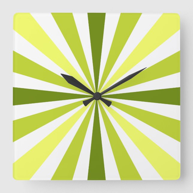 Modern Yellow and Green Striped Clock (Front)