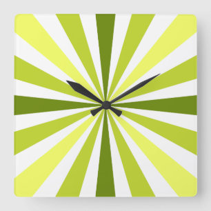 Modern Yellow and Green Striped Clock