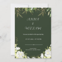 Modern Yellow and Green Wedding Invitation