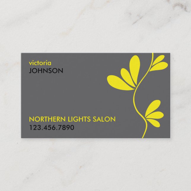 Modern Yellow and Grey Business Card (Front)