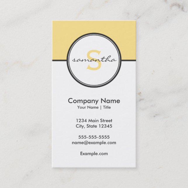 Modern Yellow and Grey Business Card (Front)