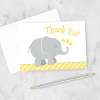 Modern Yellow and Grey Elephant Baby Shower