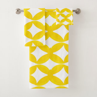 Modern Yellow and White Shippo Seven Treasures Bath Towel Set