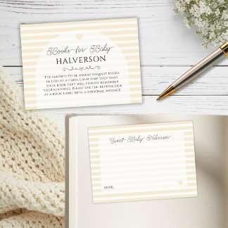 Modern Yellow Baby Shower Book Request Enclosure Card