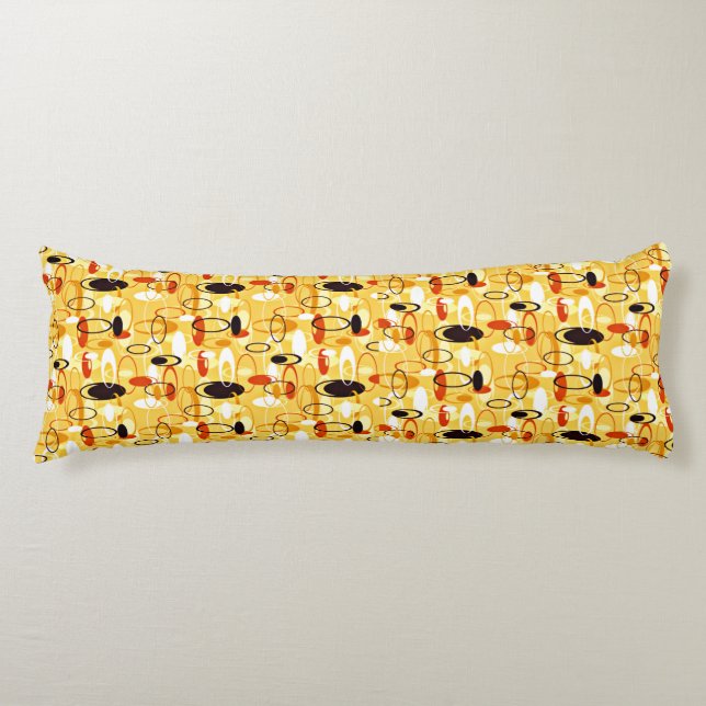 Modern Yellow & black abstract style Body Cushion (Front)