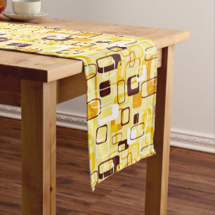 Modern Yellow & black abstract style Medium Table Runner