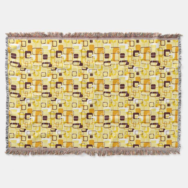Modern Yellow & black abstract style Throw Blanket (Front)
