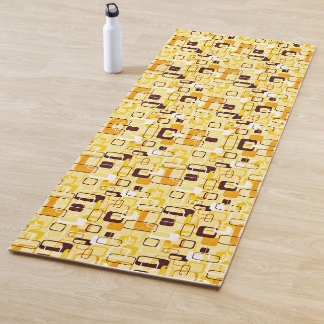 Modern Yellow & black abstract style Yoga Mat (In Situ)