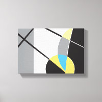 Modern Yellow black blue geometric abstract shapes