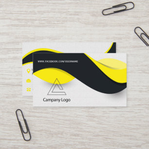 Modern yellow & black business card