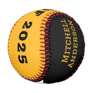 Modern Yellow Black Custom Graduation Baseball