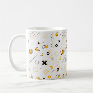 Modern Yellow Black Geometric Pattern Coffee Mug