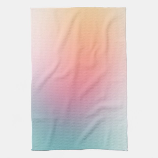 Modern Yellow Blue Green Pink Purple Template Tea Towel (Vertical)