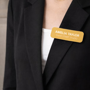Modern Yellow Bold Typography Creative Business Name Tag