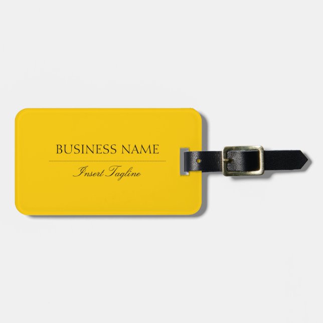 Modern Yellow Business Luggage Tag (Front Horizontal)