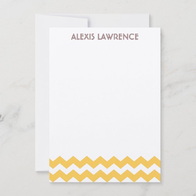 Modern yellow chevron all occasion thank you card (Front)