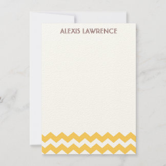 Modern yellow chevron all occasion thank you card