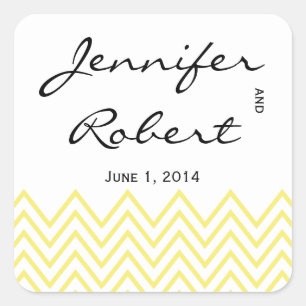 Modern Yellow Chevron Envelope Seal