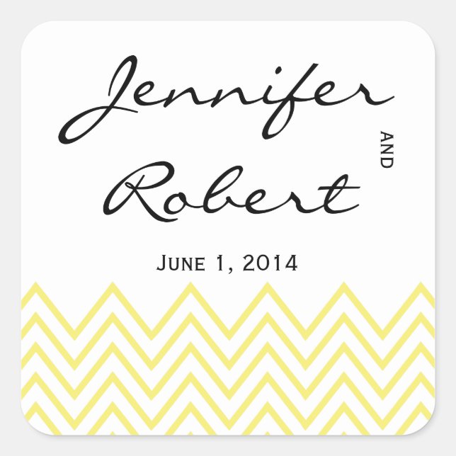 Modern Yellow Chevron Envelope Seal (Front)