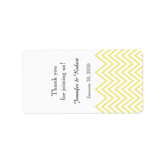 Modern Yellow Chevron Wedding Lip Balm Label Address Label