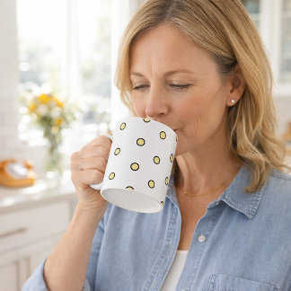 Modern Yellow Circle Dot Pattern Geometric Coffee Mug