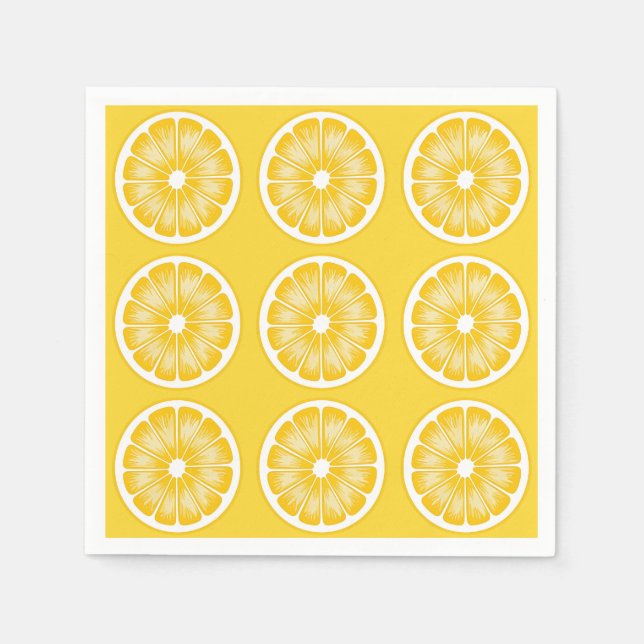 Modern Yellow Citrus Lemon Slice   Napkin (Front)