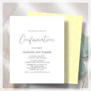 Modern Yellow   Confirmation Budget Invitation