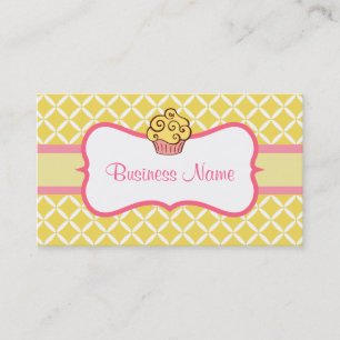 Modern Yellow Cupcake Business Card