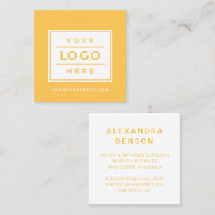 Modern Yellow Custom Business Logo Square Business Card
