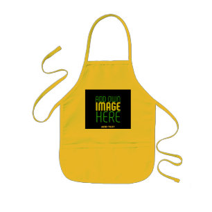 MODERN YELLOW  EDITABLE BLACK IMAGE TEXT TEMPLATE KIDS APRON