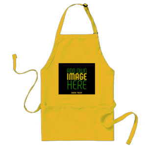 MODERN YELLOW  EDITABLE BLACK IMAGE TEXT TEMPLATE STANDARD APRON