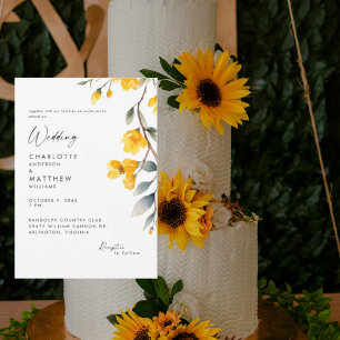 Modern Yellow Floral Together With Wedding Invitation