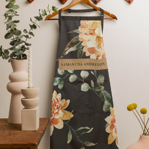 Modern Yellow Flowers & Kraft Personalised Gift Apron