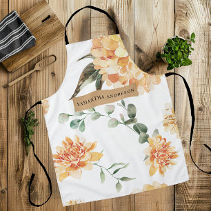 Modern Yellow Flowers & Kraft Personalised Gift Apron
