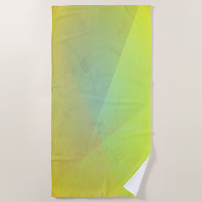 Modern Yellow Geometric Gradation Beach Towel (Front)