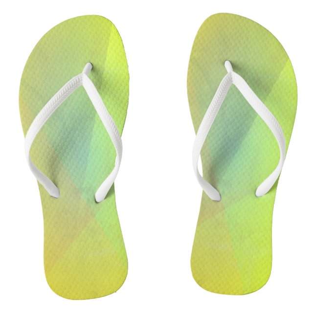 Modern Yellow Geometric Gradation Flip Flops (Footbed)
