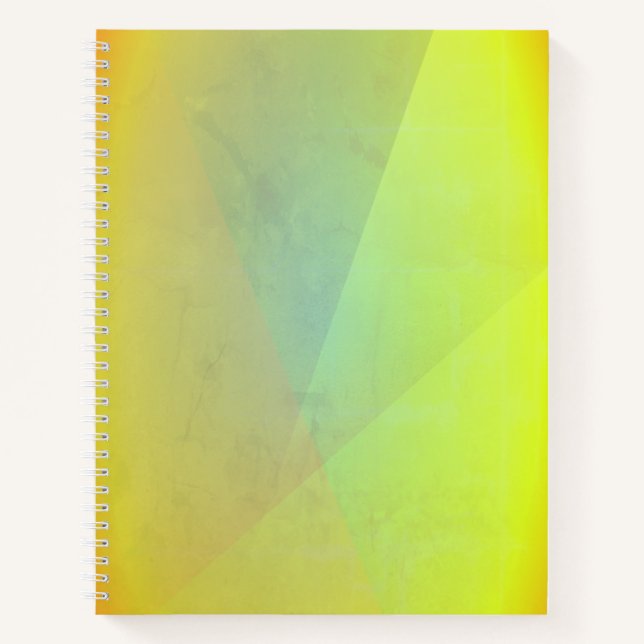 Modern Yellow Geometric Gradation Notebook (Front)