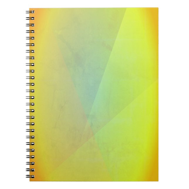 Modern Yellow Geometric Gradation Notebook (Front)
