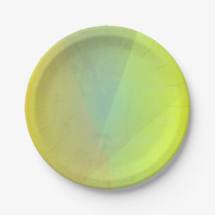 Modern Yellow Geometric Gradation Paper Plate