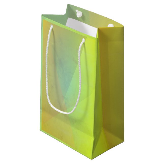 Modern Yellow Geometric Gradation Small Gift Bag (Front Angled)