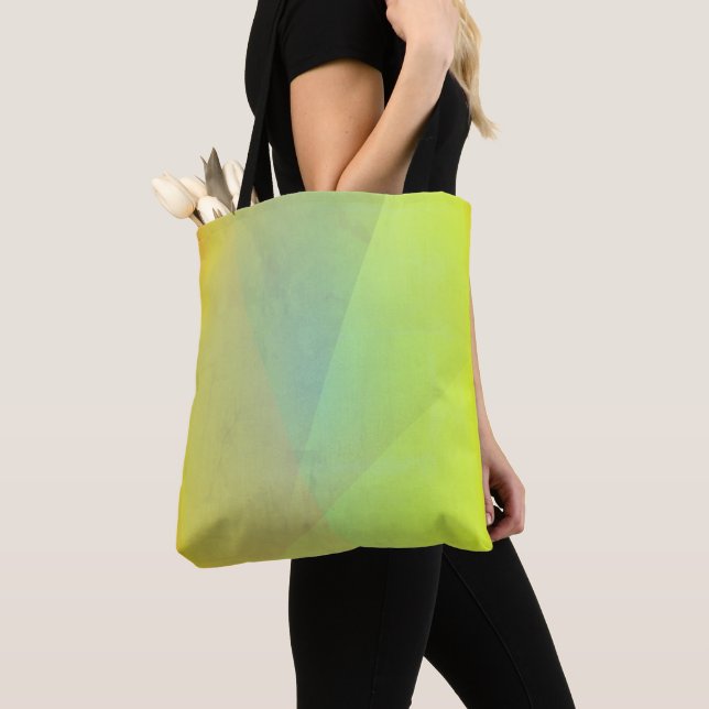 Modern Yellow Geometric Gradation Tote Bag (Close Up)
