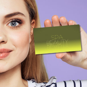 Modern Yellow Gradient Chic Mirror Letters Stylish Business Card