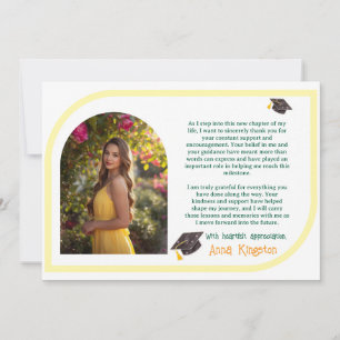 Modern Yellow Graduation Thank You Card